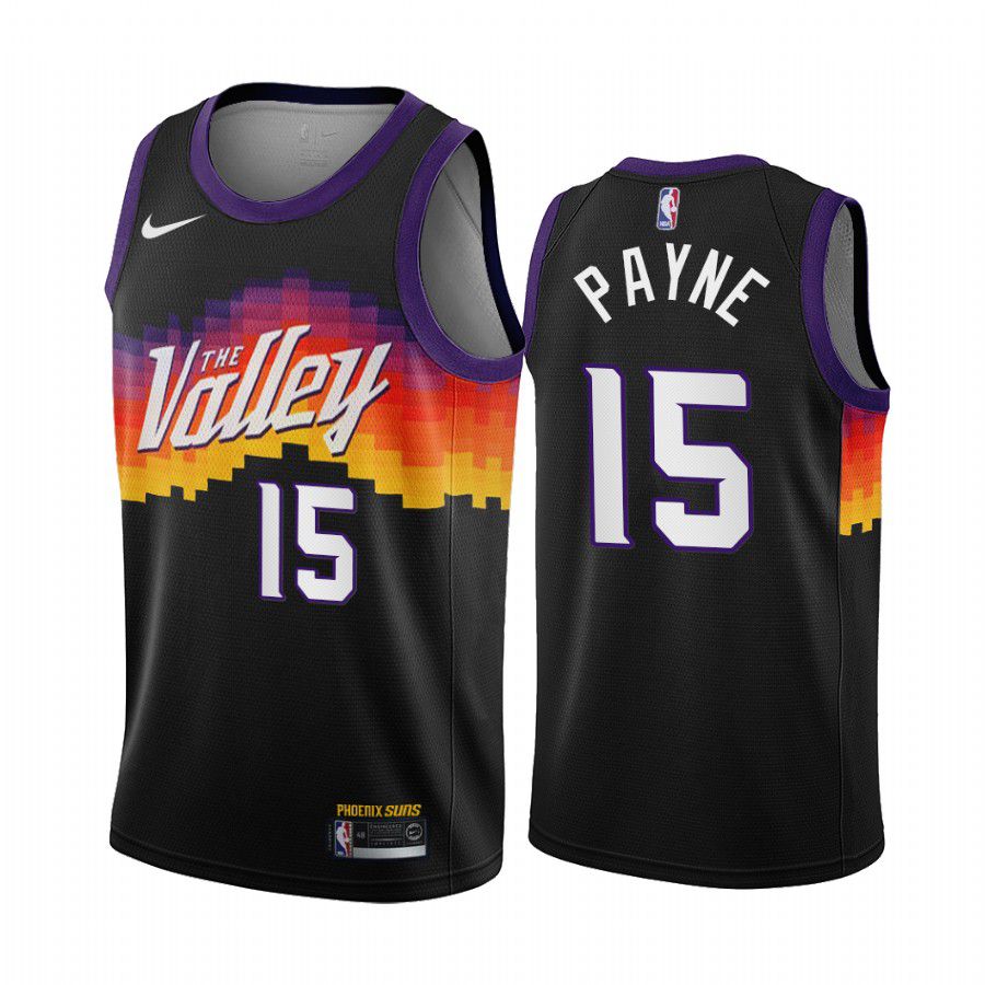 Men Phoenix Suns #15 cameron payne black city edition the valley 2020 nba jersey